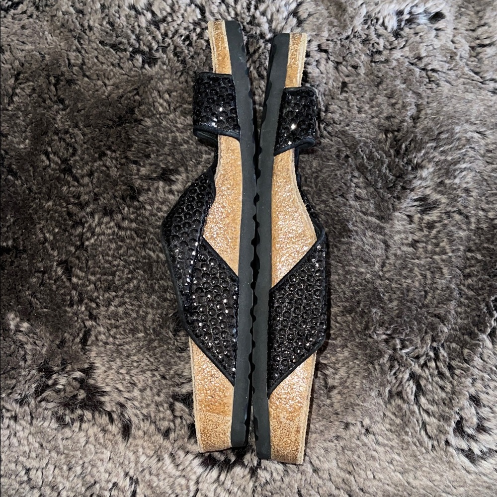 Tatami Elegant Black Sparkly Sandals - Picture 5 of 8
